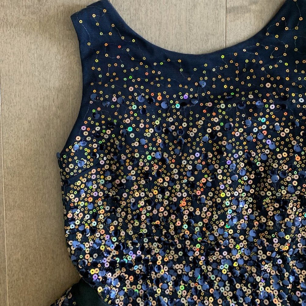 H&M Kids Formal Dress Girls size 9/10 - Navy with Gold Accents - Picture 4 of 4